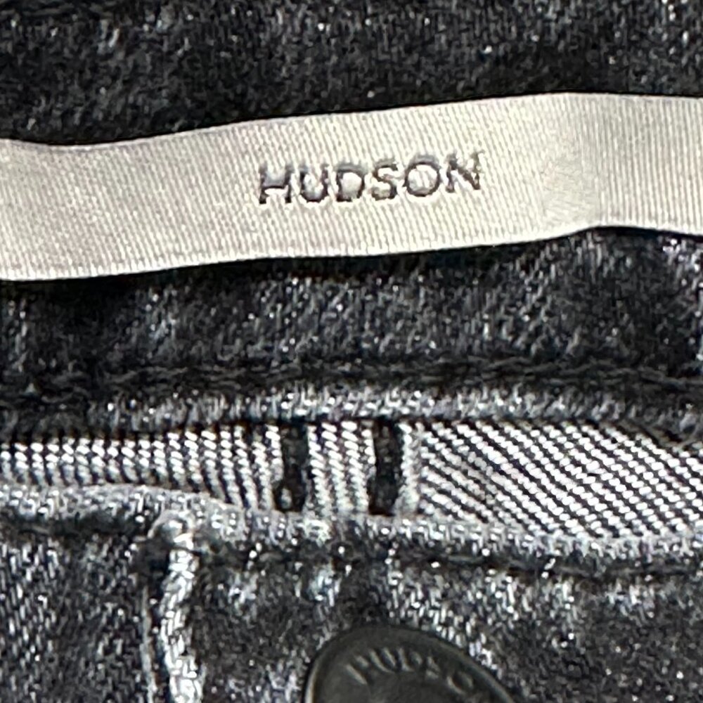 Hudson Nico Mid Rise Straight Inseam Split Black Star Denim Jeans Size 25 NWT - Picture 6 of 11